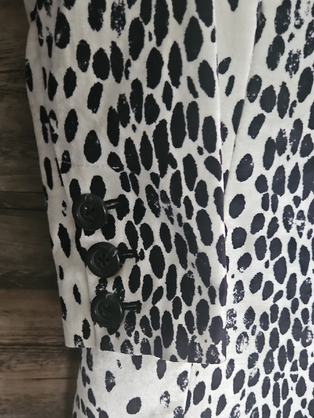 Free People Black and White Spotted Double-Breasted Blazer - Picture 4 of 6